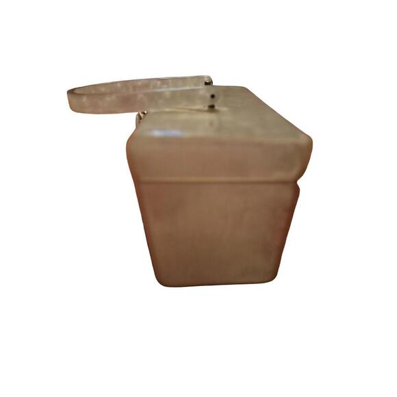 Vintage Womens 1950 White Pearlized Lucite Box Style Purse Retro Elegance 9"x5" - Picture 8 of 16